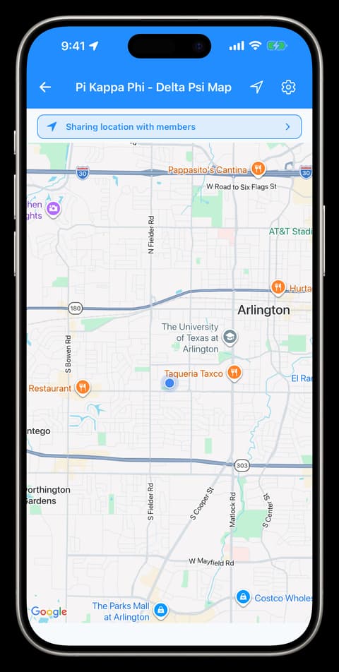 CliqWave live location map with member sharing